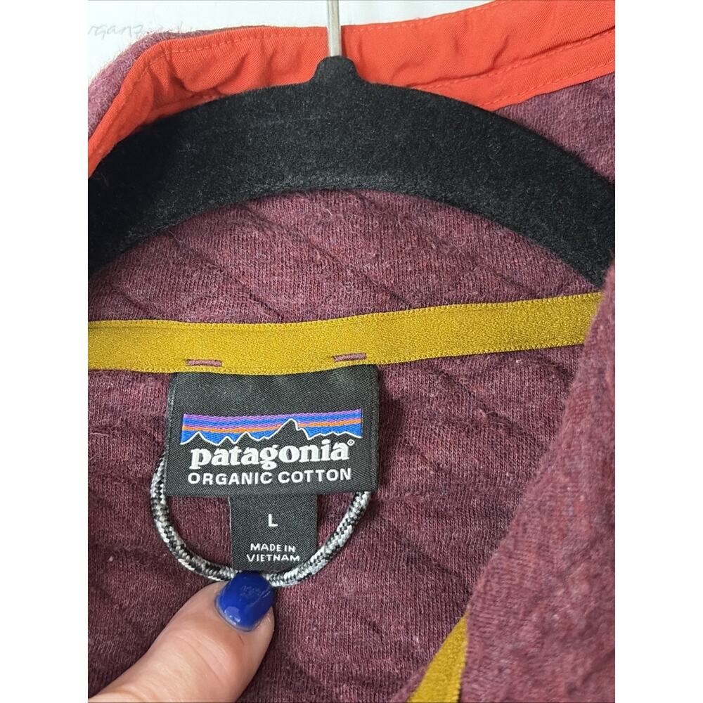 Patagonia Maroon Organic Cotton Quilt Snap T Pullover Large Women 25281 Jacket - Picture 7 of 11